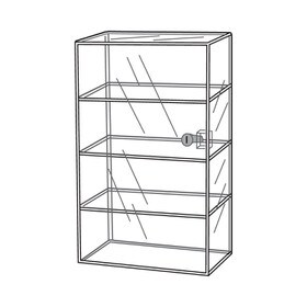 Acrylic Showcase W/Lock 13"W X 7 1/2"D X 21"H 4 Shelf