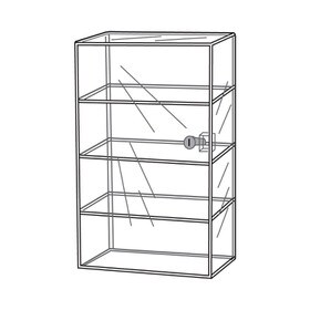 Acrylic Showcase W/Lock 15 1/2"Wx8 1/2"Dx24"H 4 Shelf