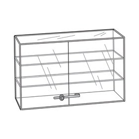 Showcase W/2 Doors And Lock 21"Wx7 1/2"Dx 13"H 2 Shelf