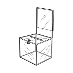 Clear Acrylic Ballot Box Locking 8 1/2"