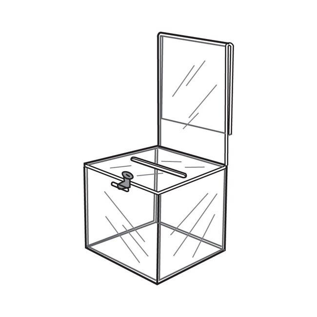 Clear Acrylic Ballot Box Locking 8 1/2"