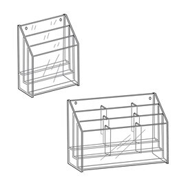 9" High x 4" Wide 6 Pocket 3 Tier Acrylic Brochure Holder