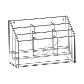 9" High x 4" Wide 9 Pocket 3 Tier Acrylic Brochure Holder