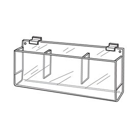 Slatwall Triple Brochure Holder 4x9"