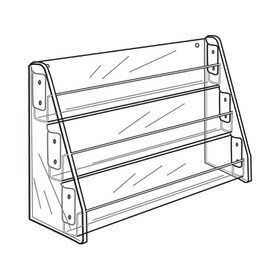 3 Tier Card Rack 21"W X 6"D X 14 1/2"H