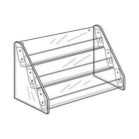 3 Tier Card Rack Tilt Back 21"W X 8"D X 13 1/2"H