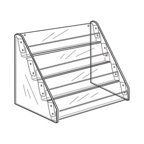 4 Tier Card Rack Tilt Back 21"W X 10 1/2"D X 17 1/2"H