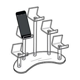 Clear Acrylic 5 Cell Phone Mini Easel