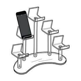 Clear Acrylic 5 Cell Phone Mini Easel