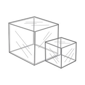 Clear Acrylic Cube 1/8" Thick 4"W X 4"H X 4"D