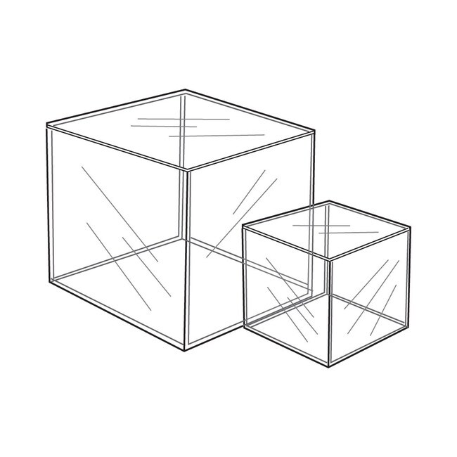 Clear Acrylic Cube 3/16" Thick 8"W X 8"Hx 8"D