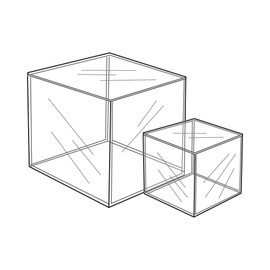 Clear Acrylic Cube 1/8" Thick 8"W X 8"Hx 8"D