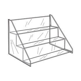 Clear Acrylic Reversible 3 Teir Counter Display