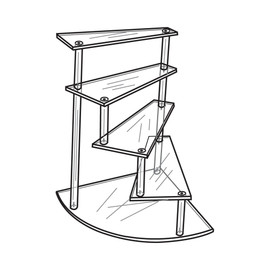 Clear Acrylic Spiral Stairway W/4 Shelves 17 1/4" High