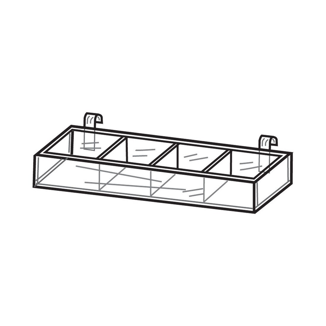Gridwall Divided Display Tray