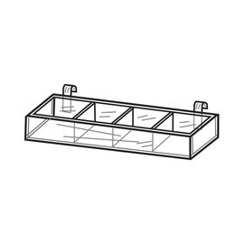 Acrylic Gridwall Tray 1 Compartment 16" W