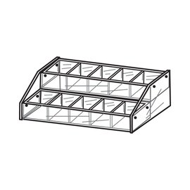 Counter 2 Tier Display Tray 16 1/2"W X 8"D X 6 1/2"H