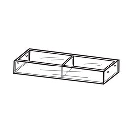Countertop Display Tray 2 Cmpt 16" W X 4"D X 3"H