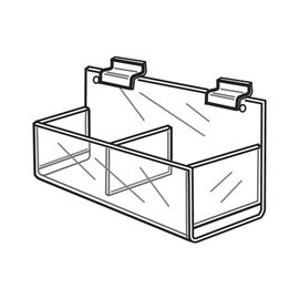 Slatwall Double Bin 15 1/2"W X 4 3/4"D