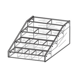 Counter 4 Tier Display Tray 16 1/2"W X 8"D X 12 1/2""H