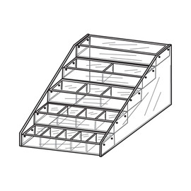 Counter 5 Tier Display Tray 16 1/2"W X 8"D X 15 1/2""H