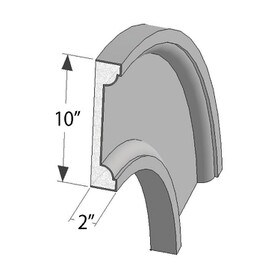 10" High x 2" Deep x 18" Radius American Series Acrocore EPS Arch