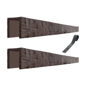 6" W x 6" H | Hand Hewn Faux Wood Beam Kit with Strap | 16 Ft. Nominal Length