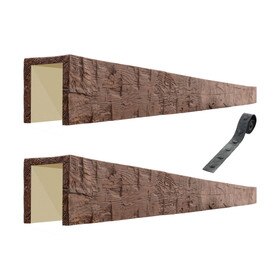 6" W x 6" H | Hand Hewn Faux Wood Beam Kit with Strap | 16 Ft. Nominal Length