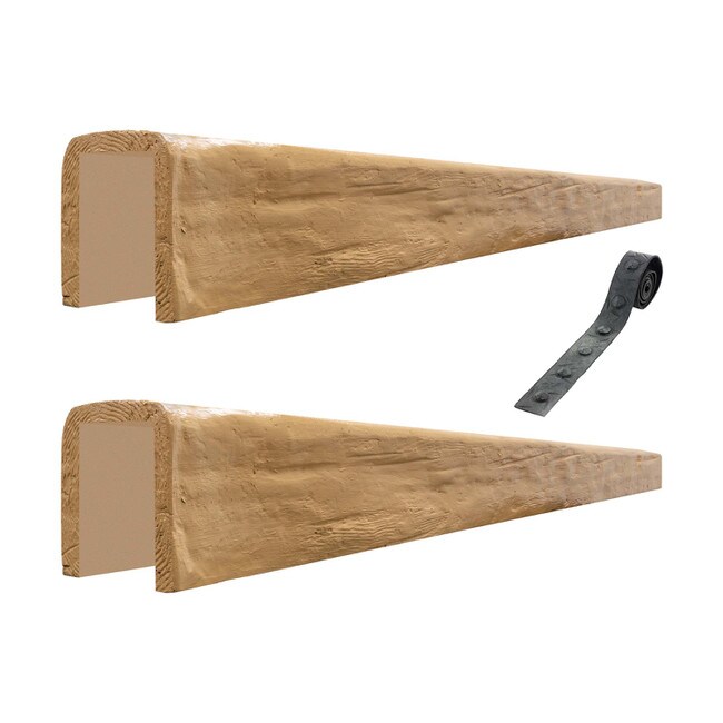 6in W x 6in H | River Wood Faux Wood Beam Kit with Strap | 16 Ft. Nominal Length