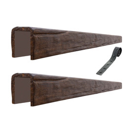 6in W x 6in H | River Wood Faux Wood Beam Kit with Strap | 16 Ft. Nominal Length