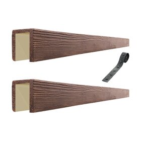 6in W x 6in H | Sand Blasted Faux Wood Beam Kit with Strap | 16 Ft. Nominal Length