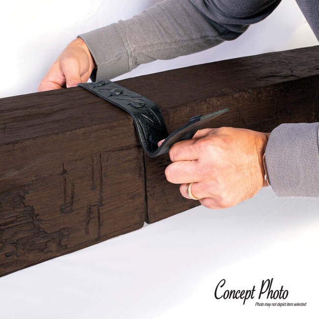 6in W x 6in H | Sand Blasted Faux Wood Beam Kit with Strap | 16 Ft. Nominal Length