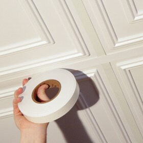 1in W | White Finish | Decorative Grid Tape | 100ft Roll