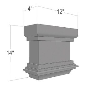 14" High x 4" Deep x 12" Wide American Series Acrocore EPS Capital