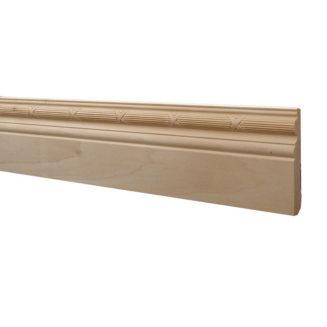 5in High x 11/16in Proj | Embossed Poplar Wood Baseboard Moulding | Style ADM270 | 8ftLong