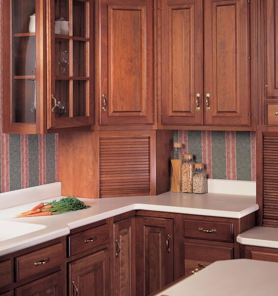 18-1/2" High x 17" Wide x 11-7/8" Deep Solid Red Oak Corner Unit Tambour Appliance Garage Door Kit