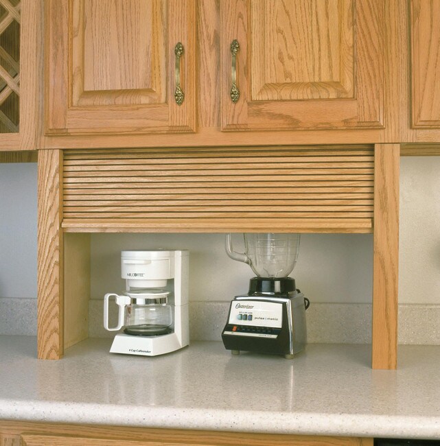 18-1/2" High x 24" Wide x 11-7/8" Deep Solid Alder Straight Unit Tambour Appliance Garage Door Kit