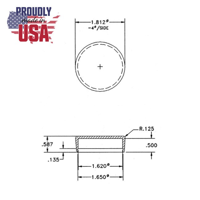 1-5/8in Dia | Low Density Polyethylene | Outside End Cap for Tubing and Iron Pipe