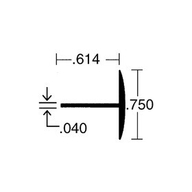 3/4in Mechanical Polished Finish | Aluminum Filler Tee Moulding