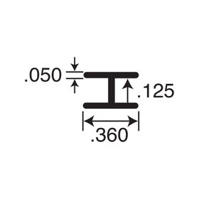 .360in W Clear Anodized Aluminum | Divider Moulding