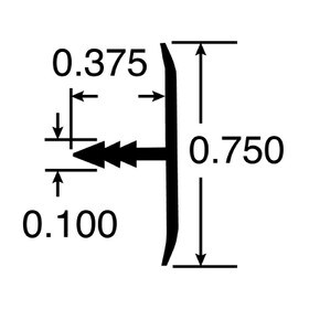 3/4in Flat Aluminum | Center Barb Tee Moulding