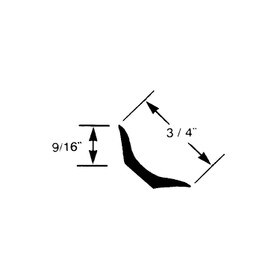 3/4in Face Width Mechanical Polished Finish Aluminum | Cove Moulding With Holes