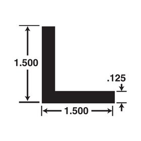 1-1/2in x 1-1/2in x 1/8in Thick | Aluminum Even Leg | 90° Angle Moulding