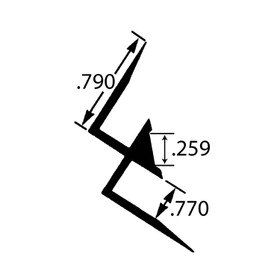 3/4in Mill Finish Aluminum| 90 Degree Inside Corner Channel