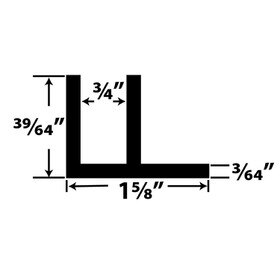 3/4in Aluminum Showcase Moulding | ALU237 Series