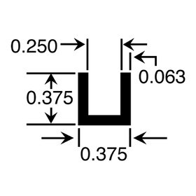 1/4in | Aluminum U Channel Moulding | ALU257 Series
