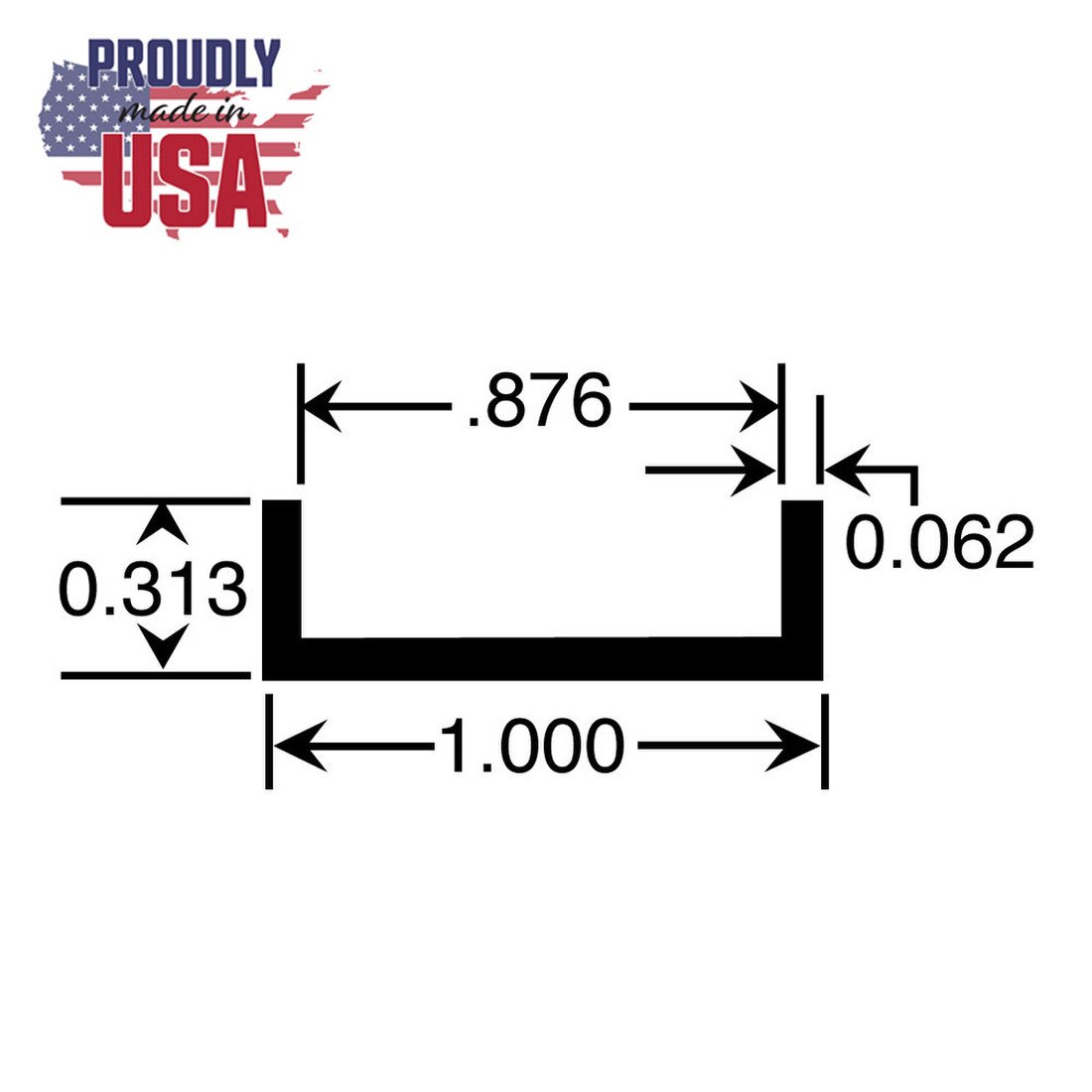 7/8in | Aluminum U Channel Moulding | ALU357 Series