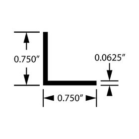3/4in x 3/4in x 1/16in Thick | Black Anodized Finish Aluminum Even Leg | 90° Angle Moulding