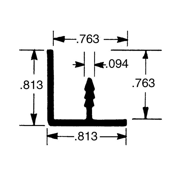 1/2in Aluminum | Filler Tee Moulding