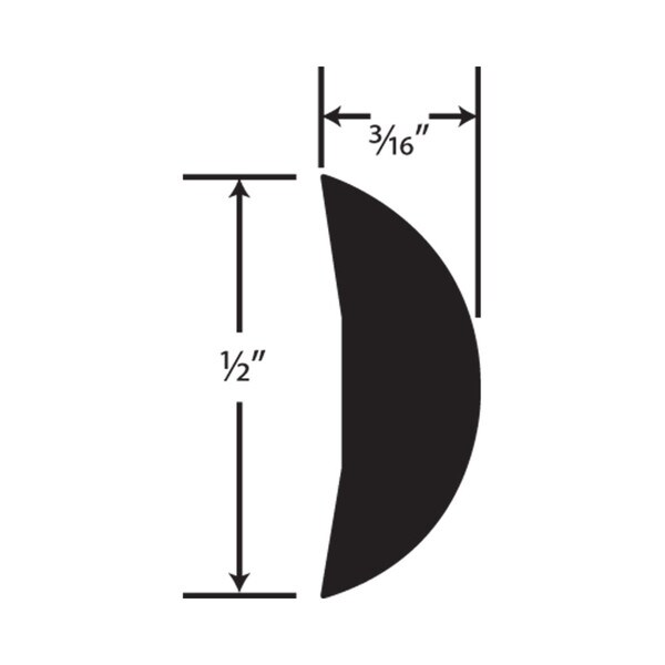 1/2in H | Mill Finish Aluminum | Rounded Trim with Holes